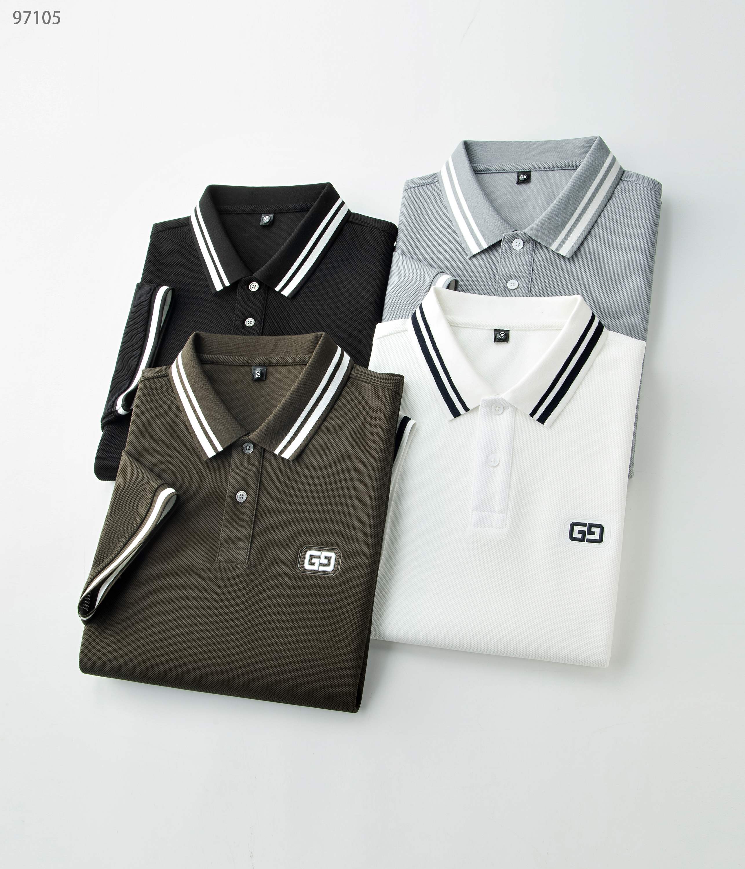 NO:161751,New products for spring and summer 25 are released, long velvet cotton hexagonal beads series 97105, color white, black, military green, light gray, size 48-58 This product is made of Xinjiang (long velvet cotton) preferred material precision hexagonal beads weave. The product has various characteristics of long velvet cotton and is the natural fiber with the longest sunshine in nature. It effectively regulates the wet temperature balance on the skin surface and is comfortable to wear. The bead weave makes the tool more breathable and heat-expressing in summer. Moreover, this fabric is very textured and has a high-end taste.  Lapel business model, with fashionable classic button placket and high-density flat collar, making the reverse collar not easy to deform after wearing for a long time. It can be worn alone in summer and inside in spring, showing the elite style of the business world. The exquisite three-dimensional concave and convex logo and inner collar ring design with more luxurious and atmospheric and casual, and must-have items for attending various formal occasions, business event banquets, and business office spaces.,,alexander wang1986090925春夏新品发布,长绒棉六角珠地系列97105,颜色白色,黑色,军绿,浅灰,尺码48-58 本品采用新疆（长绒棉）优选材质精密六角珠地织法而成面料,产品具有长绒棉各种特点,是自然界日照阳光时间最长的天然纤维,有效的调节皮肤表面的湿温度平衡,穿着舒适,珠地织法使具在夏季更透气排热,而且此面料非常有质感,实足外贸味道上档次. 翻领商务款,加入时尚精典钮扣门襟,高密扁机领,使其反领久穿不易变形,商务休闲,既可夏季单穿又可春季内搭,尽显商界精英风范,前胸精致至极的立体凹凸logo与内领圈设计更奢华大气,更休闲,出席各种正式场合、商务活动宴请、商务办公场所必备单品.,,alexander wang,Men's clothing