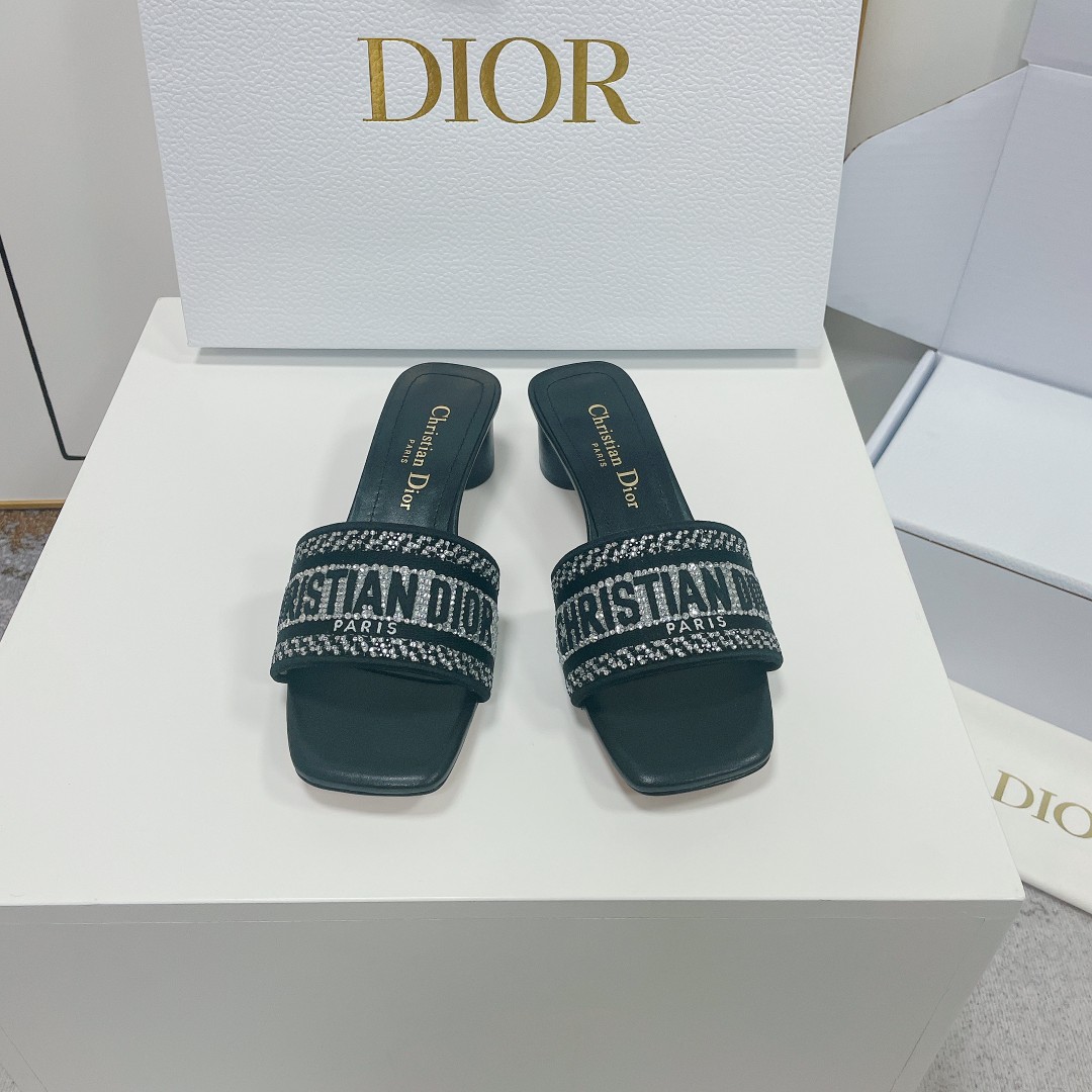 Dior Shop
 Shoes Slippers Embroidery Cotton Genuine Leather Fashion