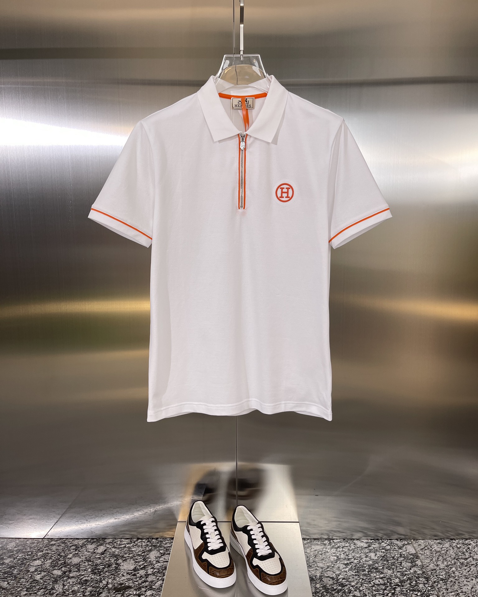 Hermes Shop
 Clothing Polo T-Shirt Men Cotton Fashion Short Sleeve