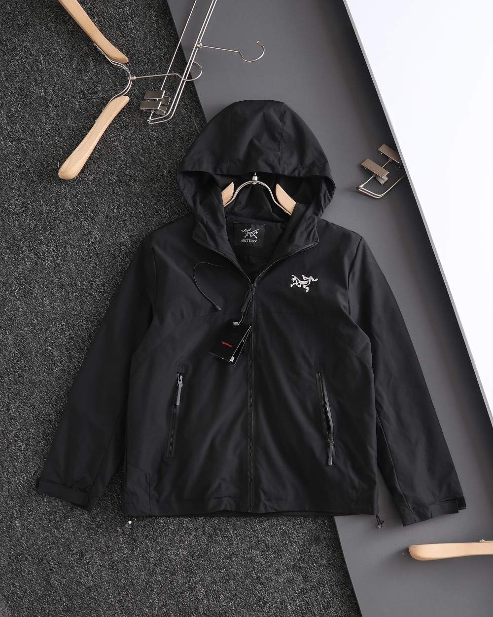 Arcteryx Kleidung Mäntel & Jacken Schwarz Stickerei Unisex Herbstsammlung Oberteil mit Kapuze