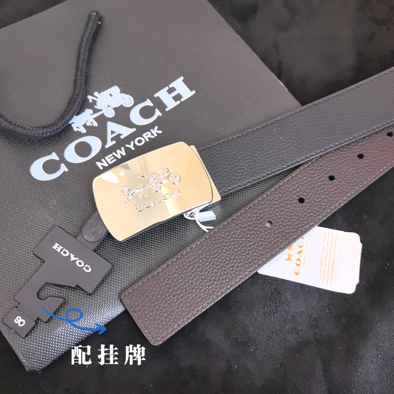 High-Quality Gold-Plated Grade-Class Coach Coach Crunch with Rotating Buttons - 图片 2