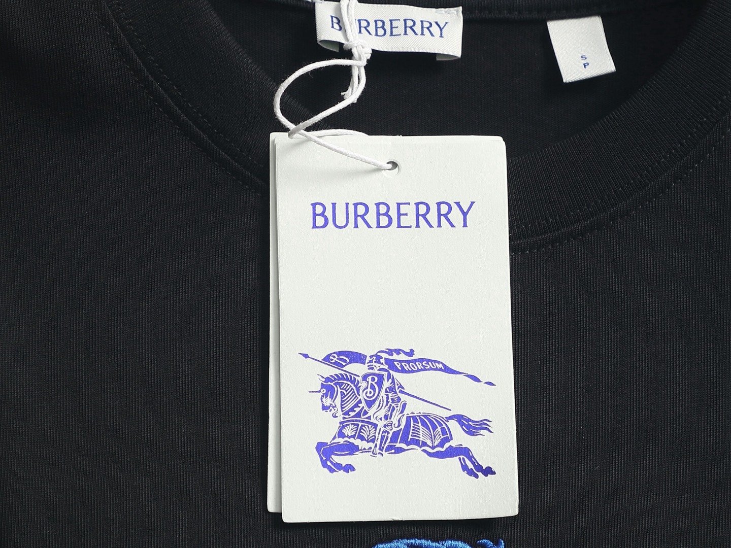 Burberry 高品质 BUR 巴宝莉最新蓝色立体骑士战马刺绣短袖 面料采用纯棉精梳棉260g面料