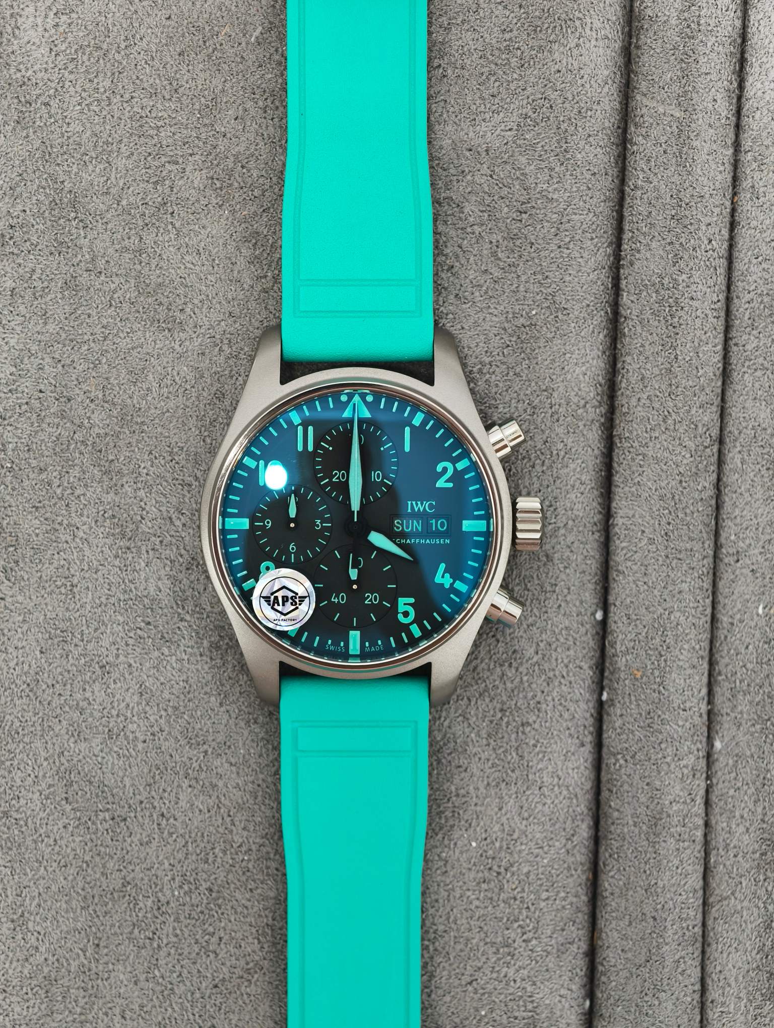 NO:821321,as factory iwc pilot timing series mold opening all-in-one machine full function version,19860909as厂 iwc飞行员计时系列 开模一体机全功能对版,,Watch