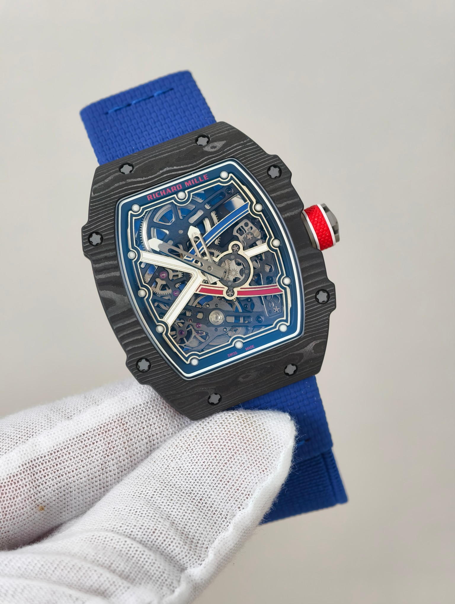 NO:859470,Richard RM67-02 latest version CNC original data mold opening carbon fiber shell 7.8mm ultra-thin mold opening machine 7-point real escape wheel real balance wheel version shock absorber different from the ordinary version on the market,19860909理查德RM67-02最新版 CNC原装数据开模碳纤维壳套 7.8mm超薄 开模一体机 7点真擒纵轮 真摆轮 对版避震 区别市场普通版本,,Watch