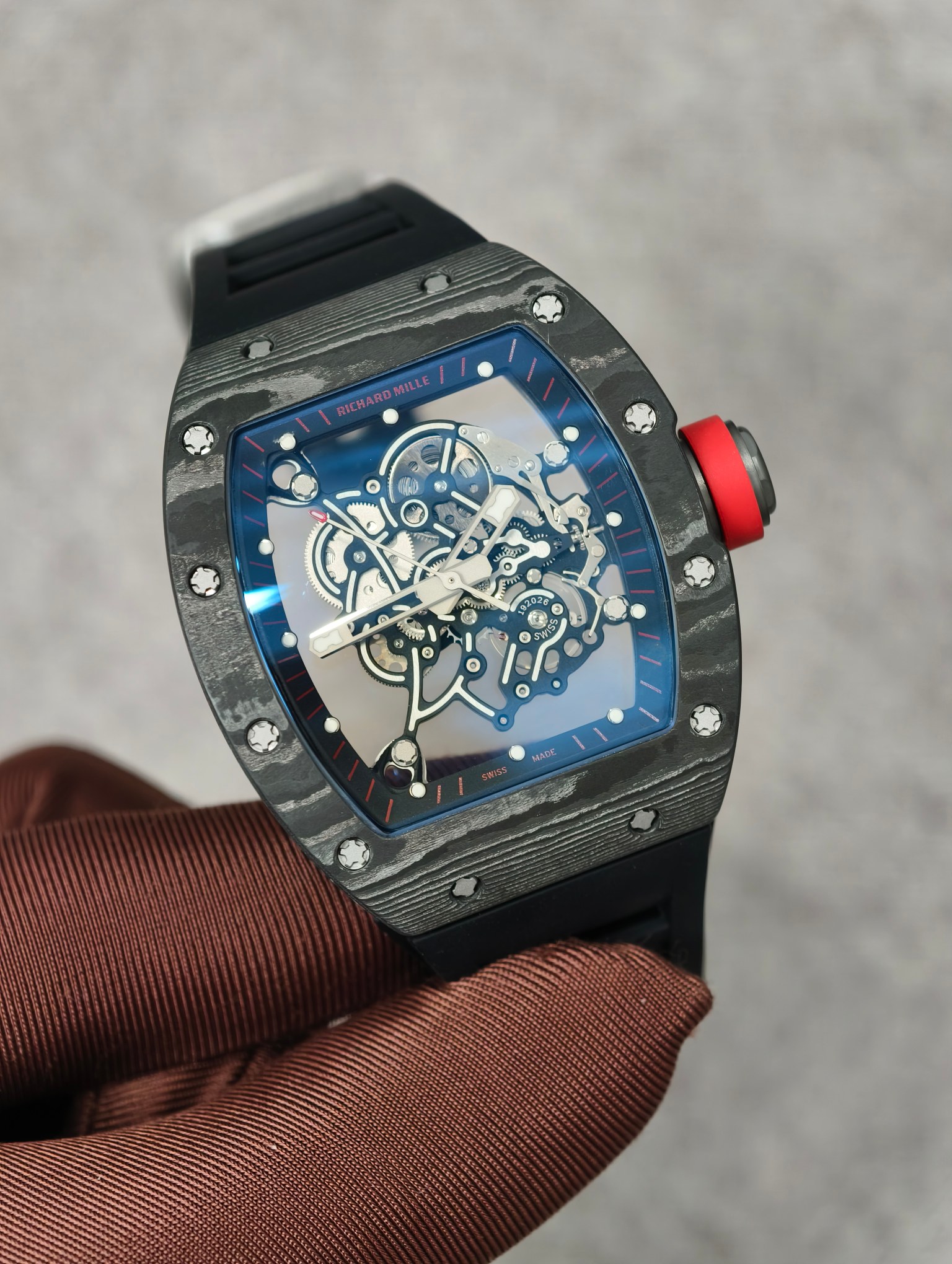 NO:946348,V9 Studio Richard RM America limited Vaucher movement upgrade original data carbon fiber case pure titanium buckle,19860909v9工作室 理查德rm美洲限定 vaucher机芯升级 原装数据碳纤维壳套 纯钛表扣,,Watch