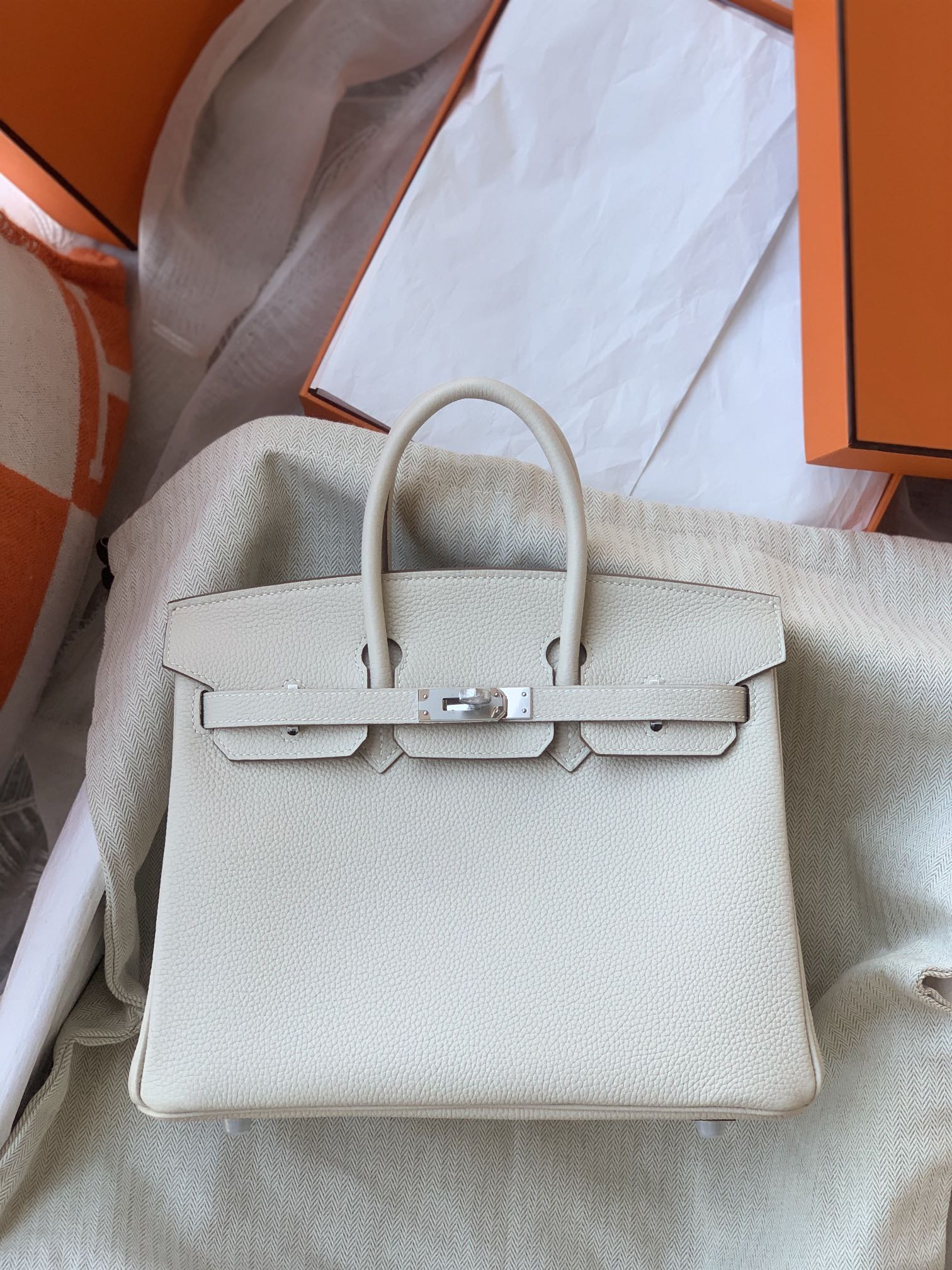 Hermes Birkin Réplica
 Sacos Bolsas Batido Branco Hardware Prata