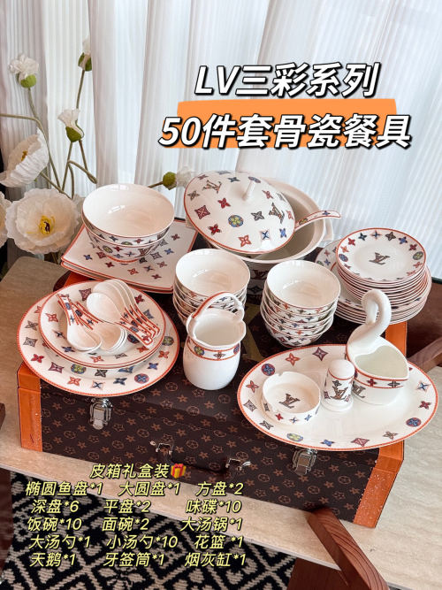 Exquisite 50-Piece Bone China Dinnerware Set - Elegant Service for Family 1 Exquisite 50-Piece Bone China Dinnerware Set - Elegant Service for Family