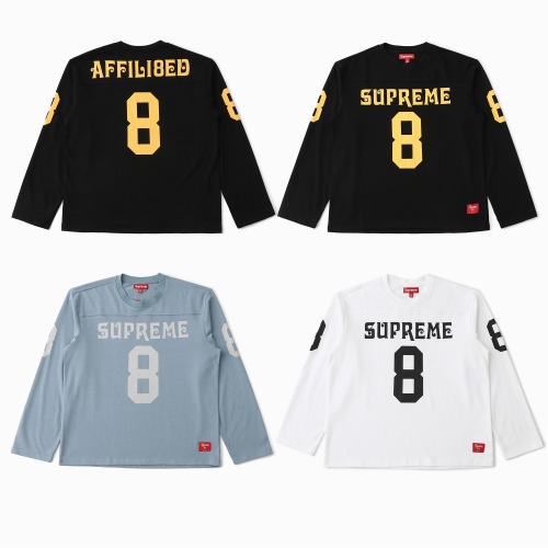 Supreme SS25 Affiliated L/S Football Top - Stylish Long Sleeve T-Shirt 1 Supreme SS25 Affiliated L/S Football Top - Stylish Long Sleeve T-Shirt