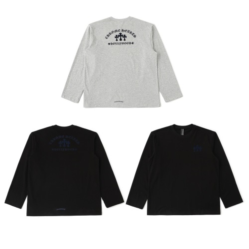 Chrome Hearts SS25 Flocked Logo Print Crew Neck Long Sleeve T-Shirt 1 Chrome Hearts SS25 Flocked Logo Print Crew Neck Long Sleeve T-Shirt