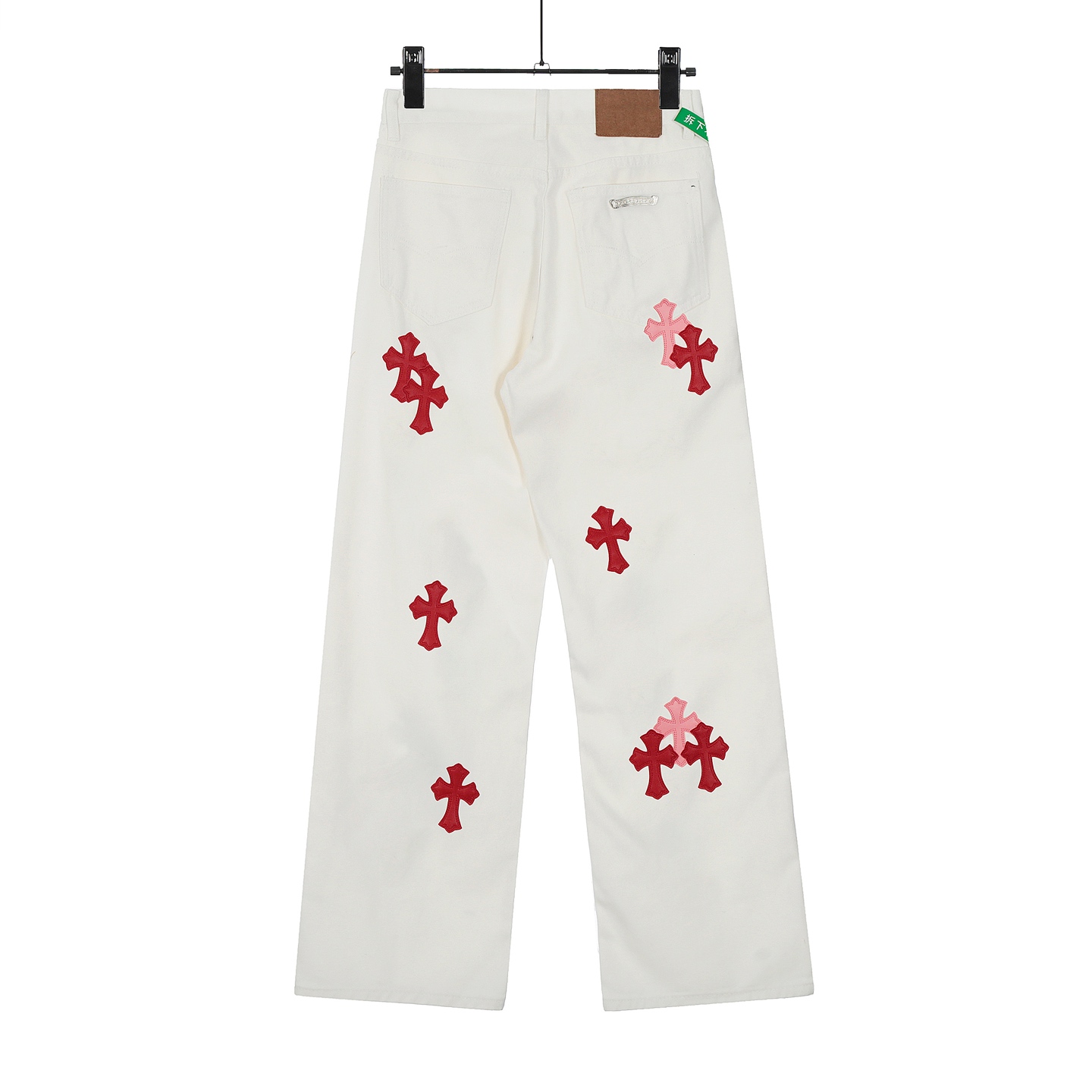 Chrome Hearts Crots: Original Oxen Skin Jeans in Powder Color, Size S-XL. - 图片 3