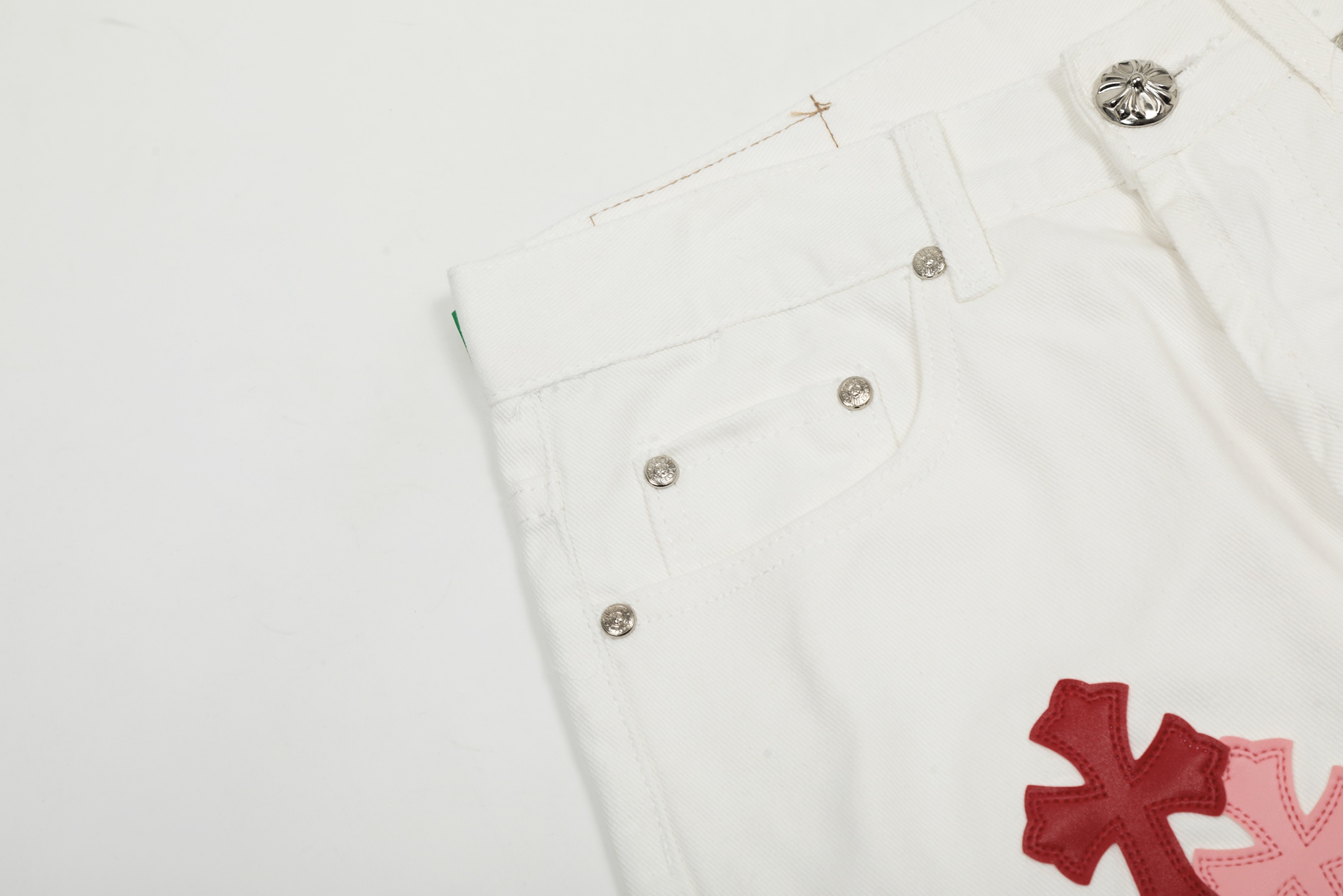 Chrome Hearts Crots: Original Oxen Skin Jeans in Powder Color, Size S-XL. - 图片 5
