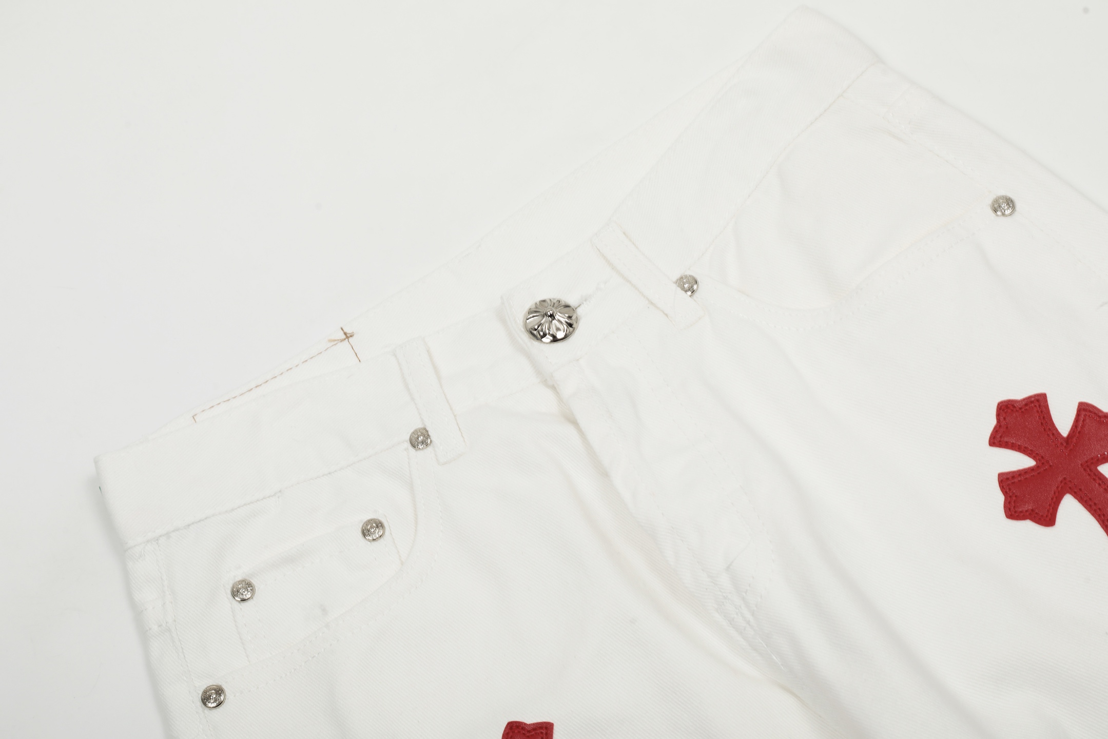 Chrome Hearts Crots: Original Oxen Skin Jeans in Powder Color, Size S-XL. - 图片 4