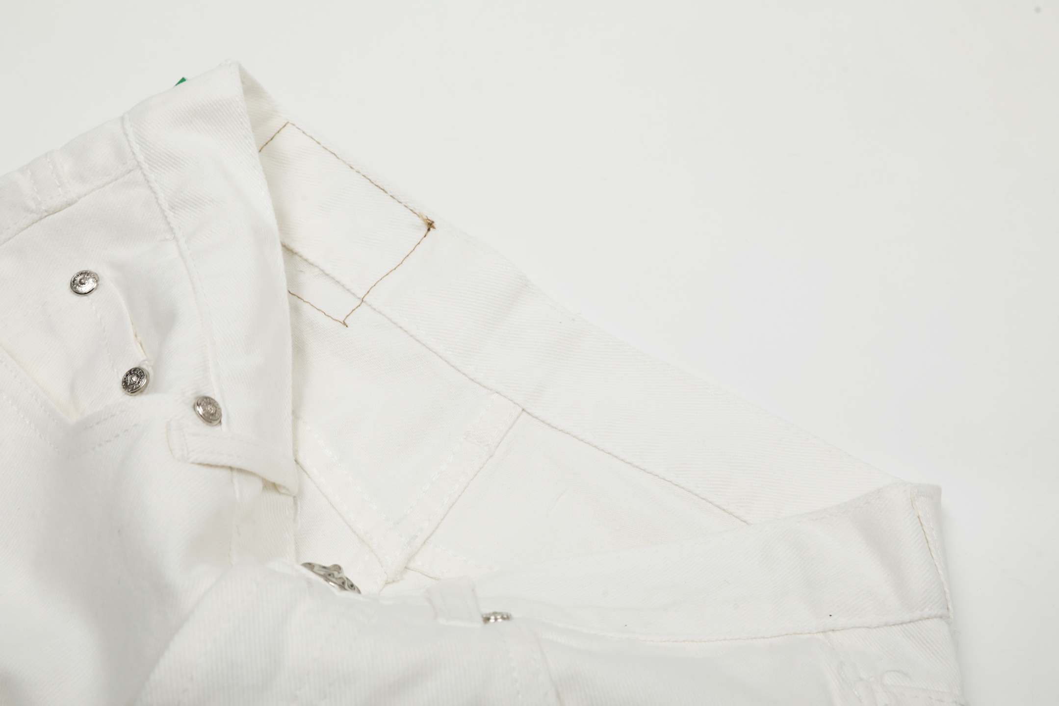 Chrome Hearts Crots Miami White Green Cross-Cut Jeans KL#8140 Summary - 图片 6