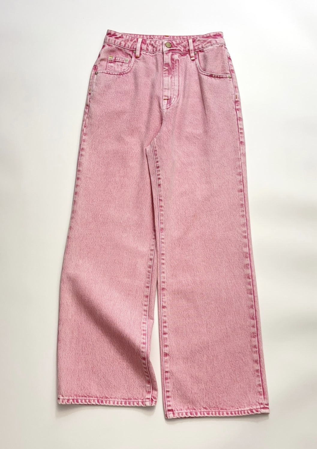 Short Sentence Pink Straight-Leg Jeans