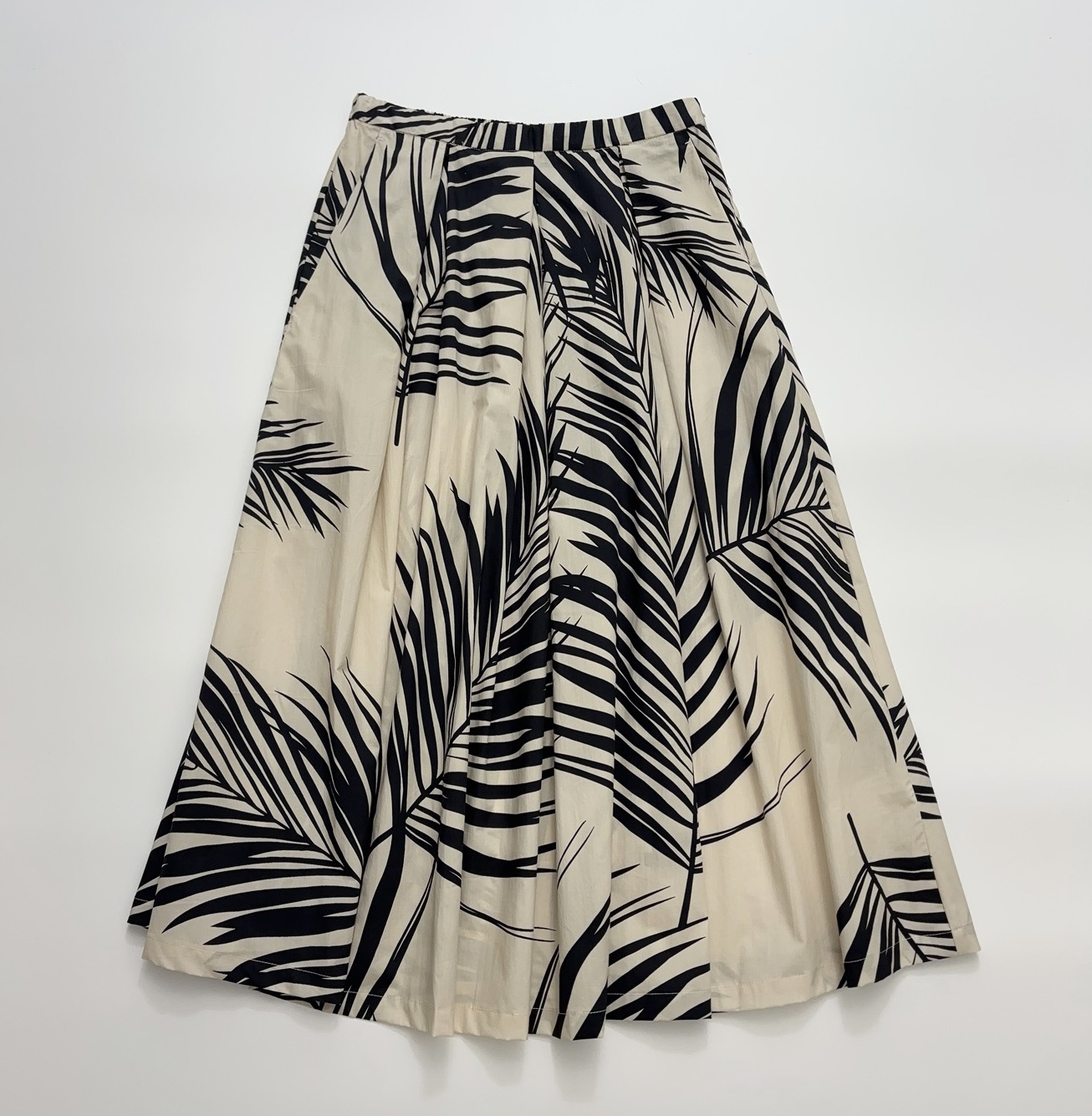 Max Mara Palm Leaf Plant Print High-Waisted Skirt