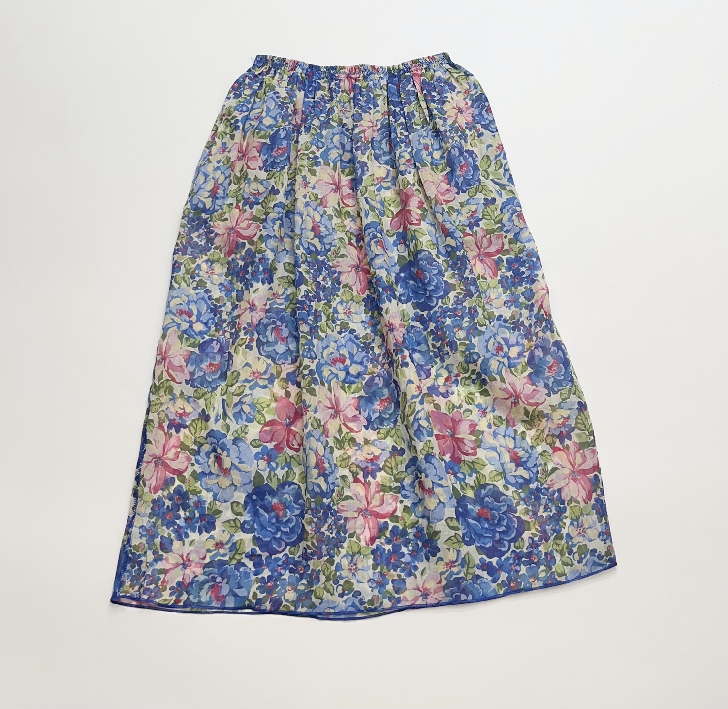 Ms. Floral Shirred Elastic Waist Skirt