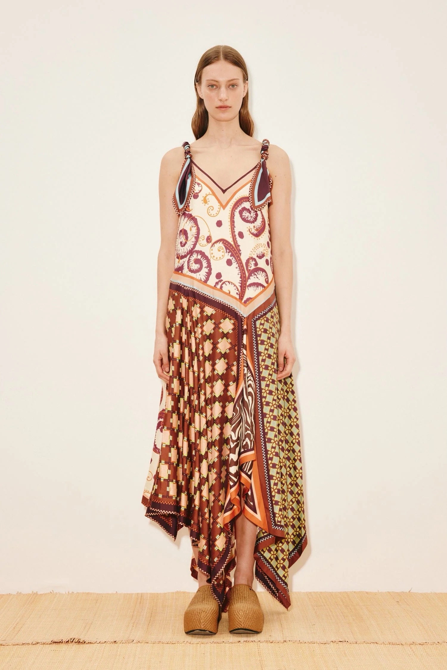 Alémais Silk Wilson Patchwork Cami Dress