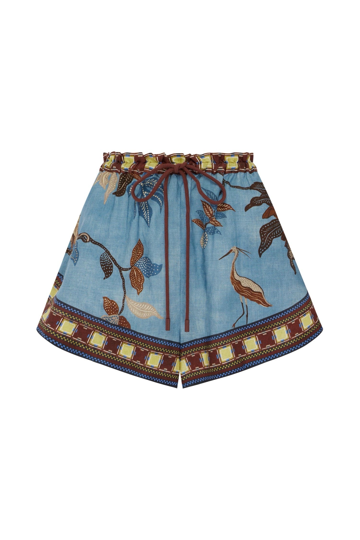 Alémais Linen Jungle Secret Print Elastic Waist Resort Shorts