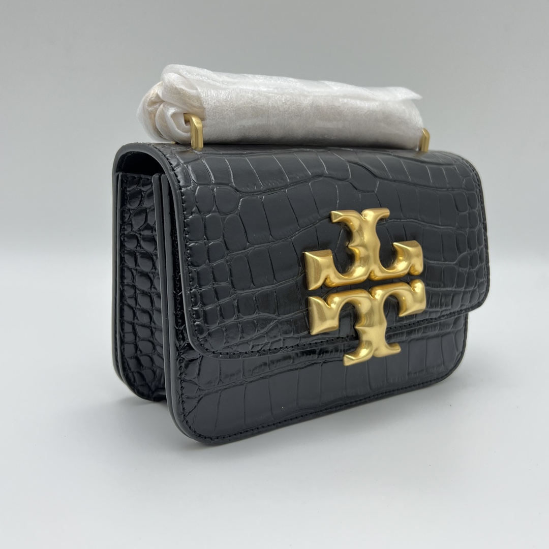Tory Burch 编号77044TORY BURCH/汤丽柏奇ELEANOR小号鳄鱼纹单肩斜挎包 尺寸13.5*19*6.5