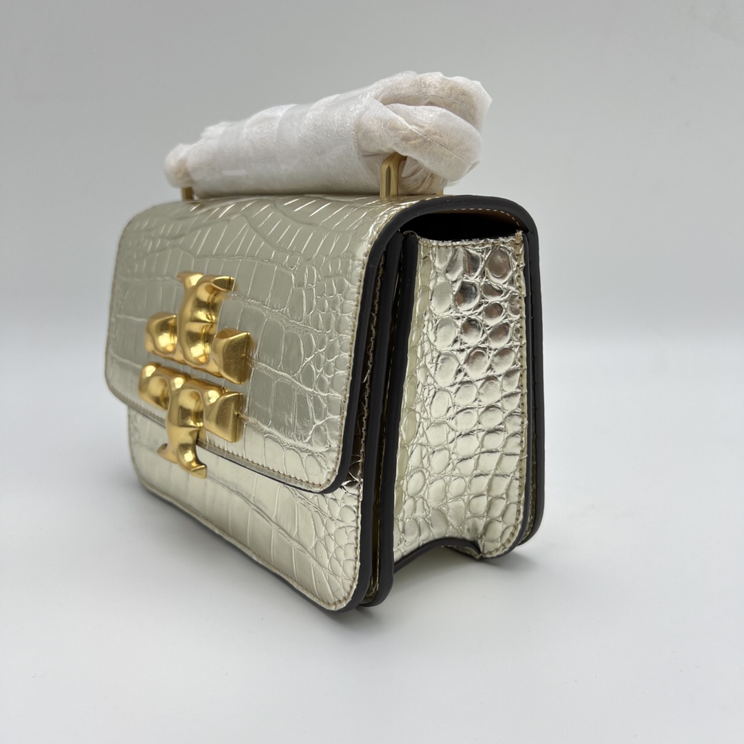 Tory Burch 编号156903TORY BURCH/汤丽柏奇ELEANOR小号鳄鱼纹单肩斜挎包 尺寸13.5*19*6.5