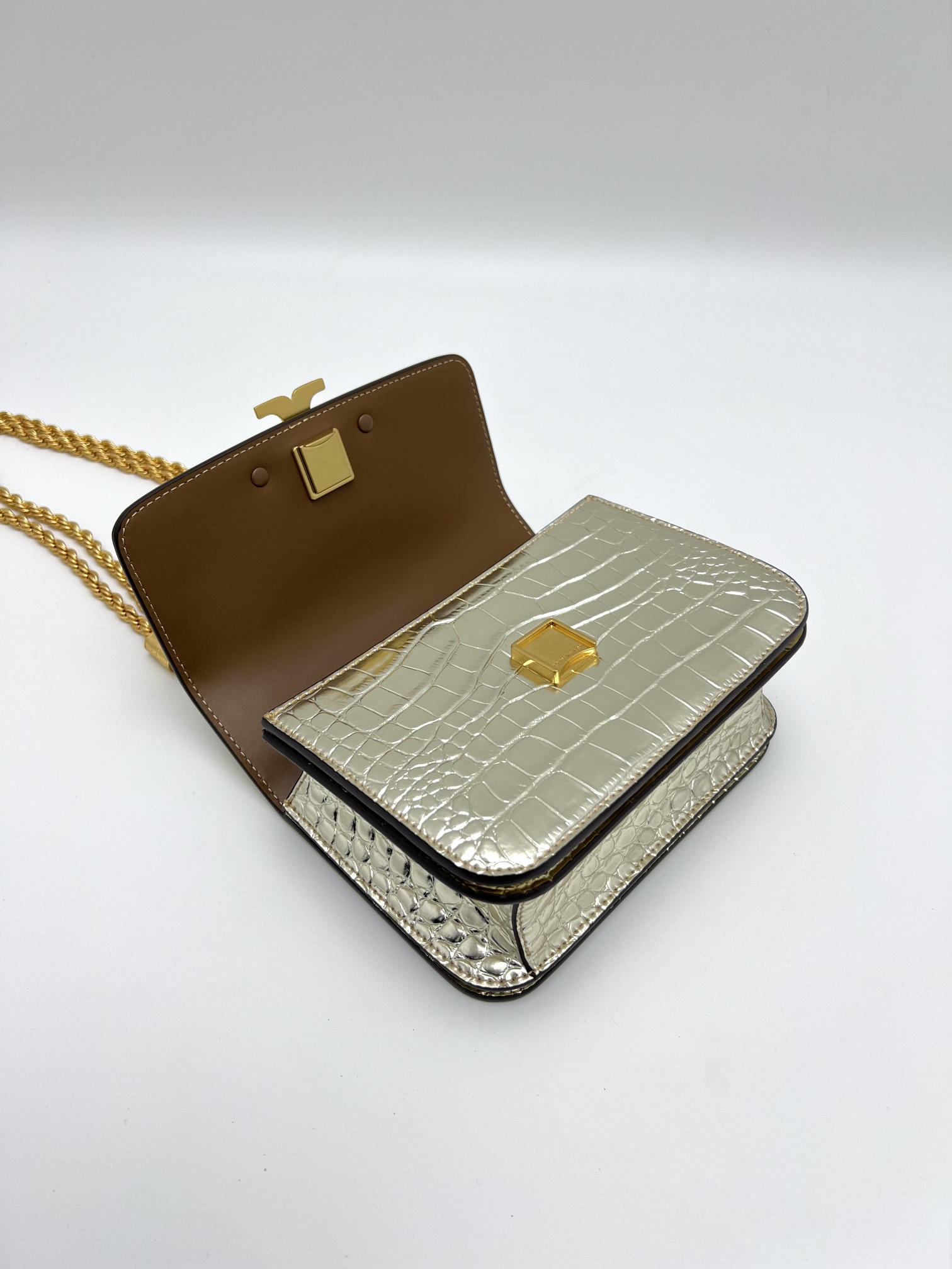 Tory Burch 编号156903TORY BURCH/汤丽柏奇ELEANOR小号鳄鱼纹单肩斜挎包 尺寸13.5*19*6.5