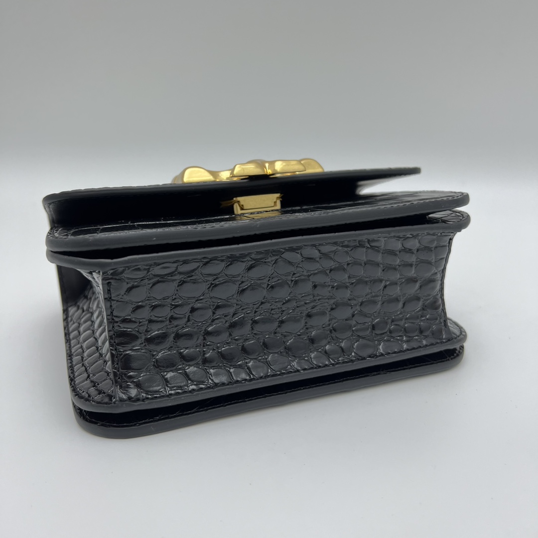 Tory Burch 编号77044TORY BURCH/汤丽柏奇ELEANOR小号鳄鱼纹单肩斜挎包 尺寸13.5*19*6.5