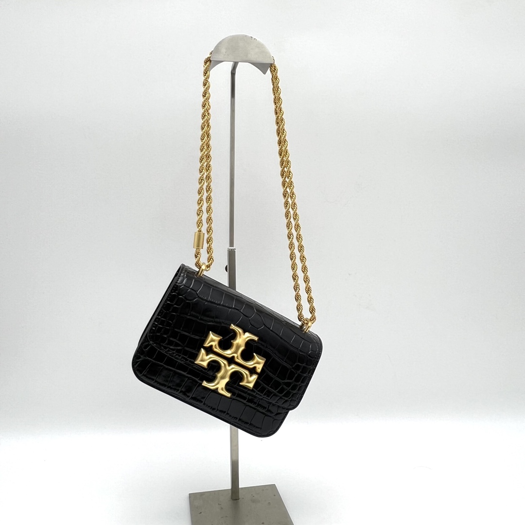 Tory Burch 编号77044TORY BURCH/汤丽柏奇ELEANOR小号鳄鱼纹单肩斜挎包 尺寸13.5*19*6.5