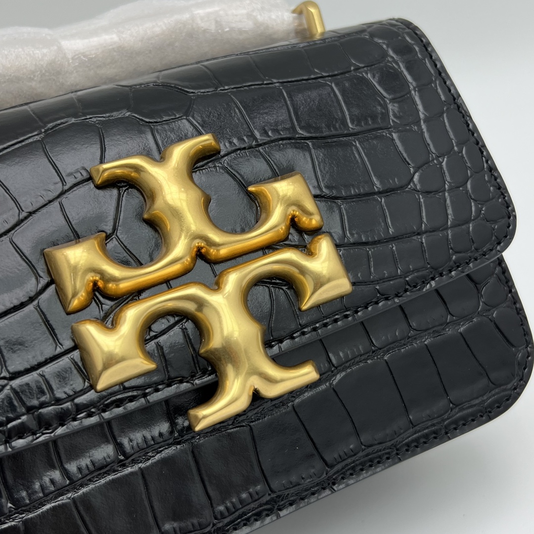 Tory Burch 编号77044TORY BURCH/汤丽柏奇ELEANOR小号鳄鱼纹单肩斜挎包 尺寸13.5*19*6.5