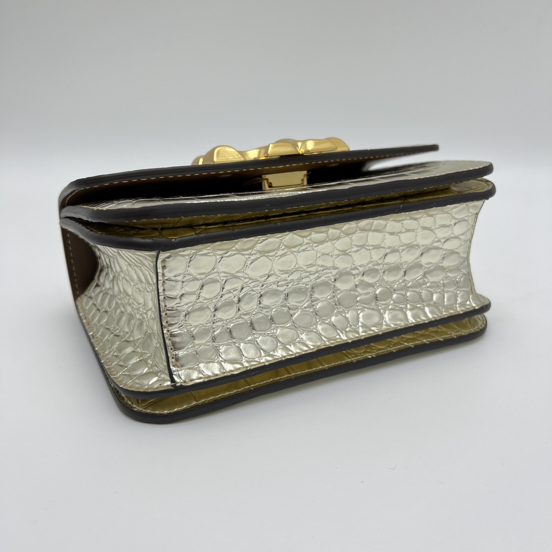 Tory Burch 编号156903TORY BURCH/汤丽柏奇ELEANOR小号鳄鱼纹单肩斜挎包 尺寸13.5*19*6.5