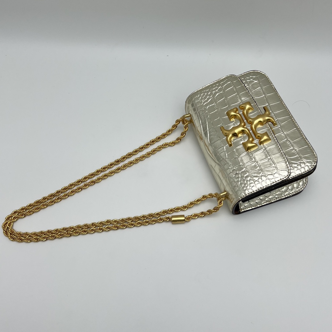 Tory Burch 编号156903TORY BURCH/汤丽柏奇ELEANOR小号鳄鱼纹单肩斜挎包 尺寸13.5*19*6.5