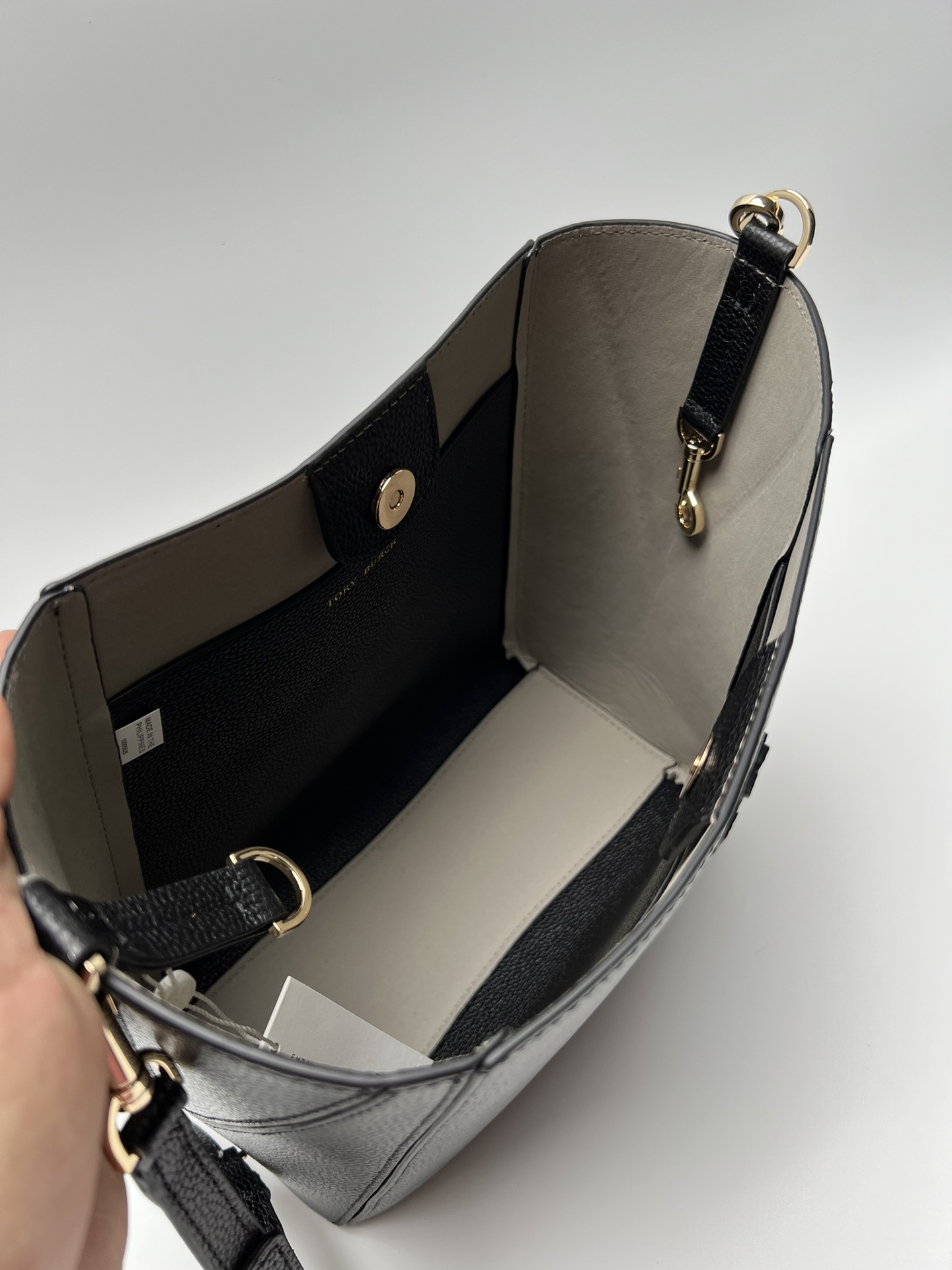 Tory Burch ～TB最新款单肩包 购物袋款 可单肩手提 荔枝纹头层牛皮 质感肉肉
