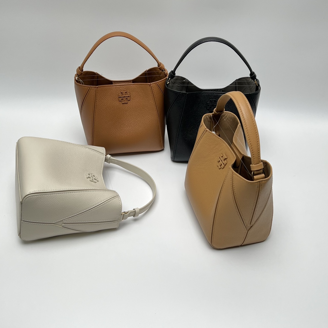 Tory Burch ～McGraw 小号水桶包 精选柔软荔枝纹皮革打造 配以模切工艺的标志性双 T Logo 和手工优雅缝线