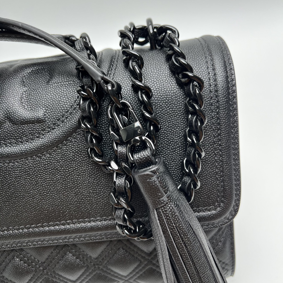 Tory Burch ～TB162041 最新款Fleming鱼子酱牛皮菱格链条包
