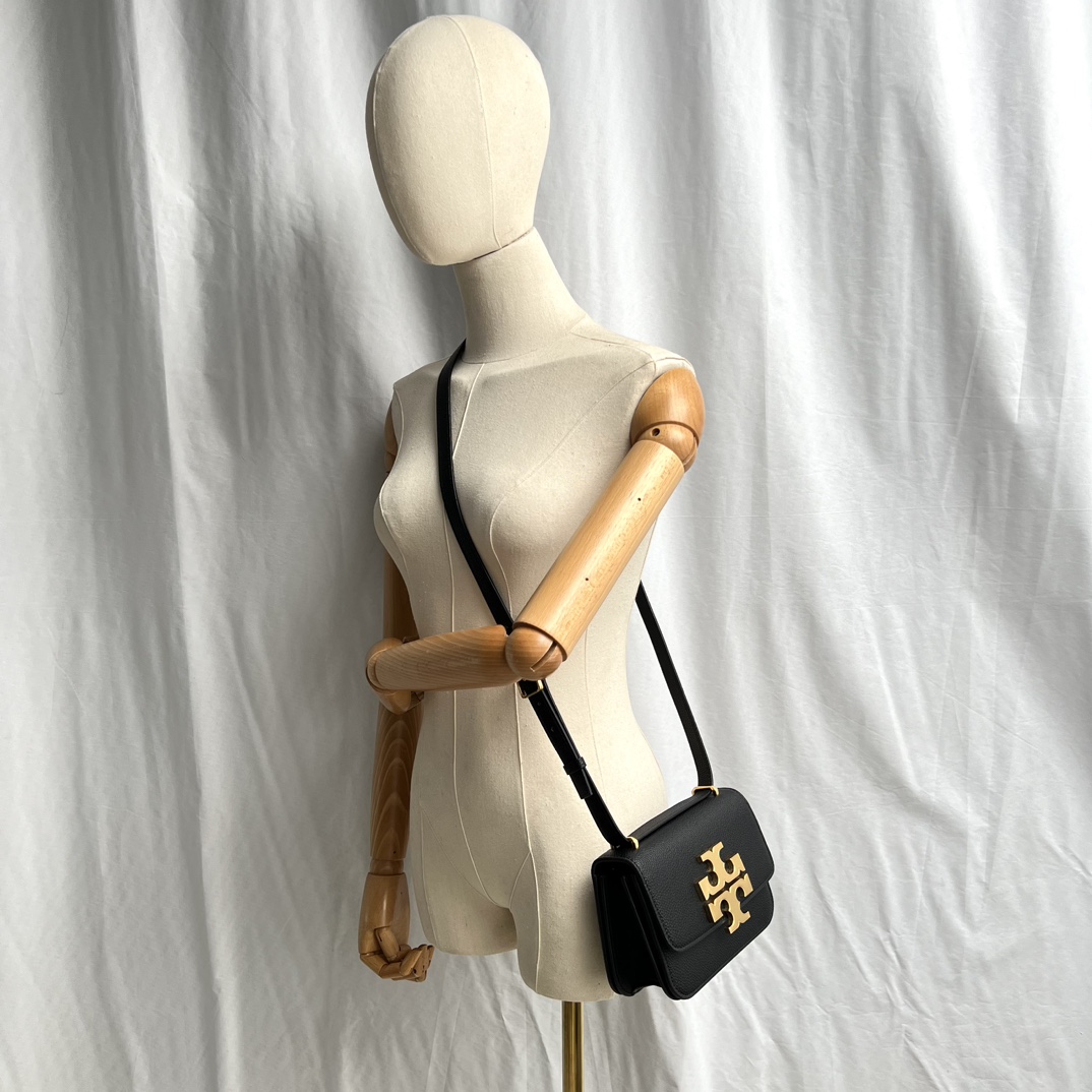 Tory Burch ～新款155671 Eleanor 小号手袋 最新荔枝纹金砖豆腐包 包身利落有型