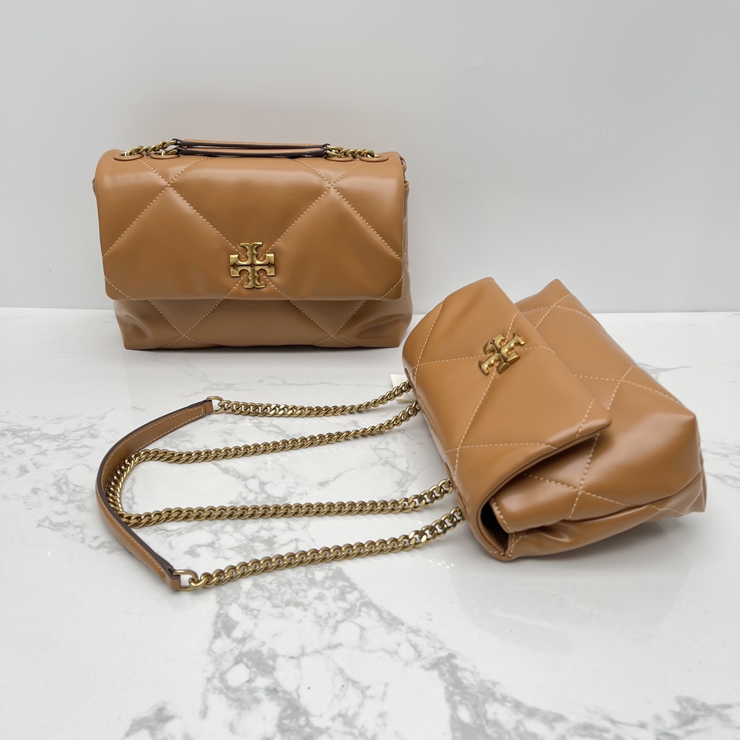 Tory Burch ～新款 TB 大号 154704 小号 154706 最新款牛皮 云朵包 链条肩带背包 多功能使用 女士挎包 头层牛皮 可 单肩 可斜挎 超 黑色 白色