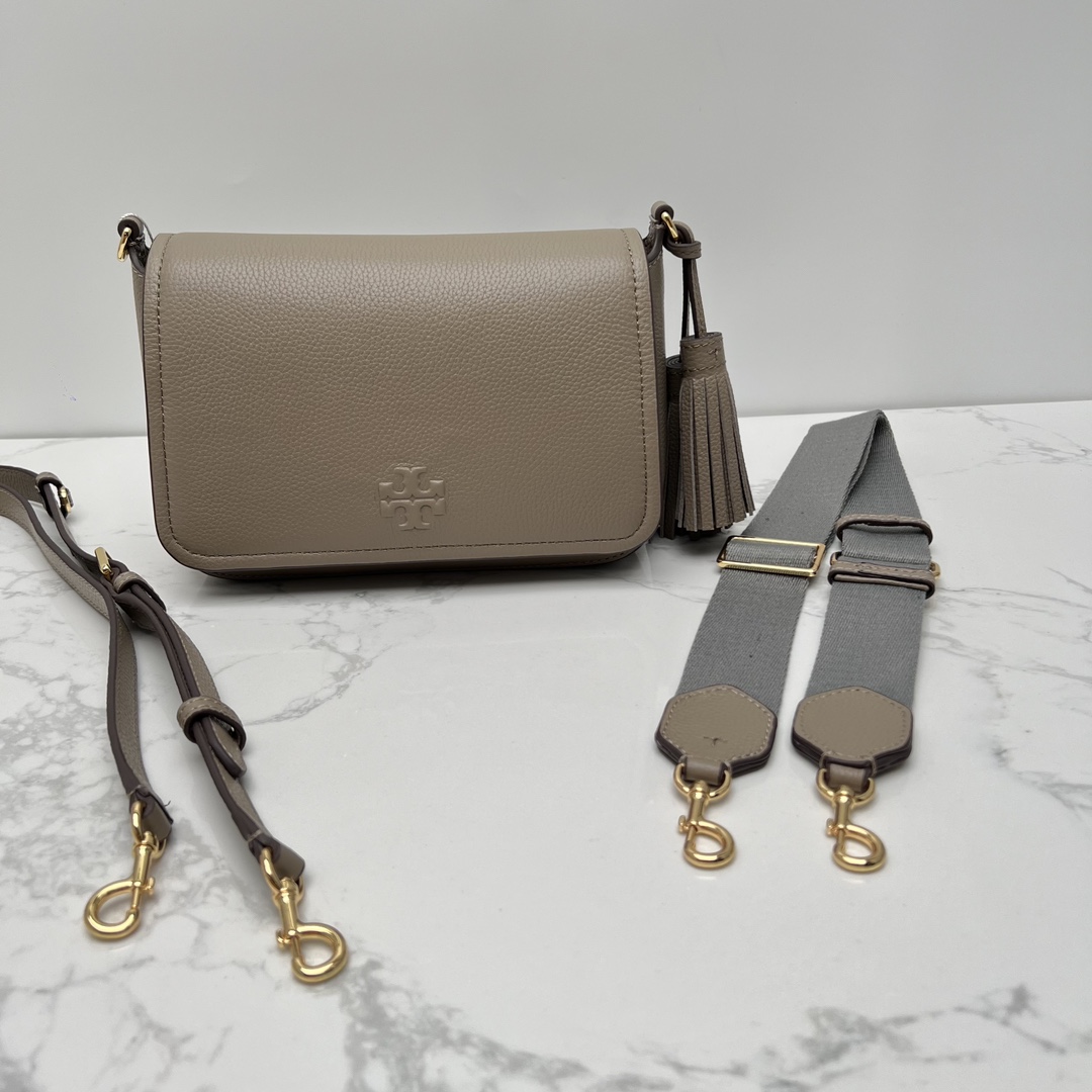 Tory Burch ～tory burch新款Thea牛皮翻盖包单肩斜挎包