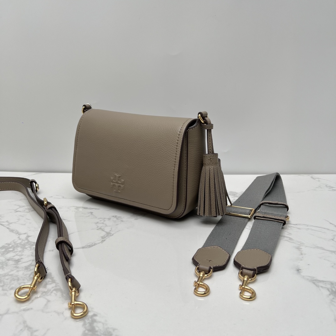 Tory Burch ～tory burch新款Thea牛皮翻盖包单肩斜挎包