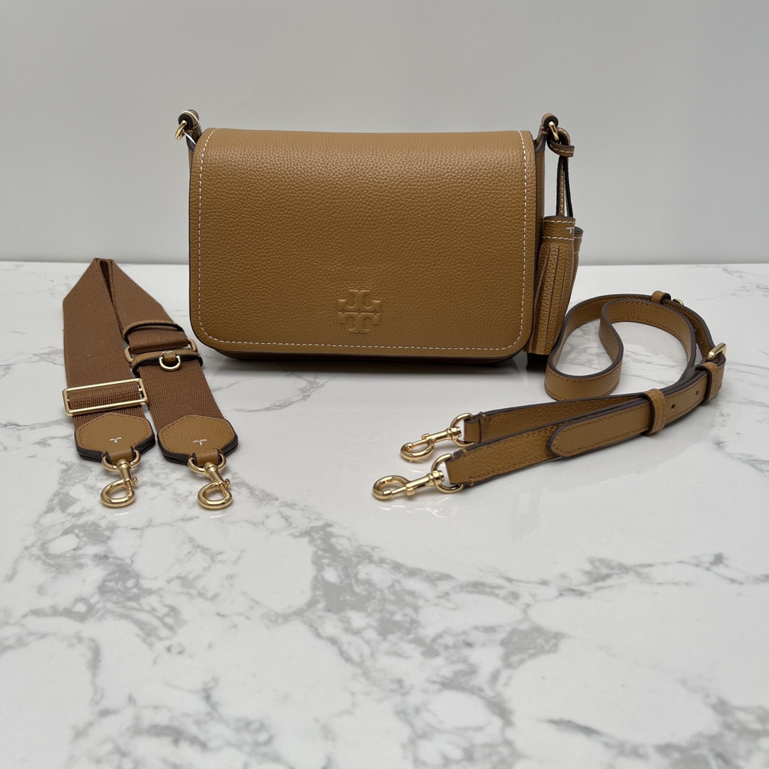 Tory Burch ～tory burch新款Thea牛皮翻盖包单肩斜挎包