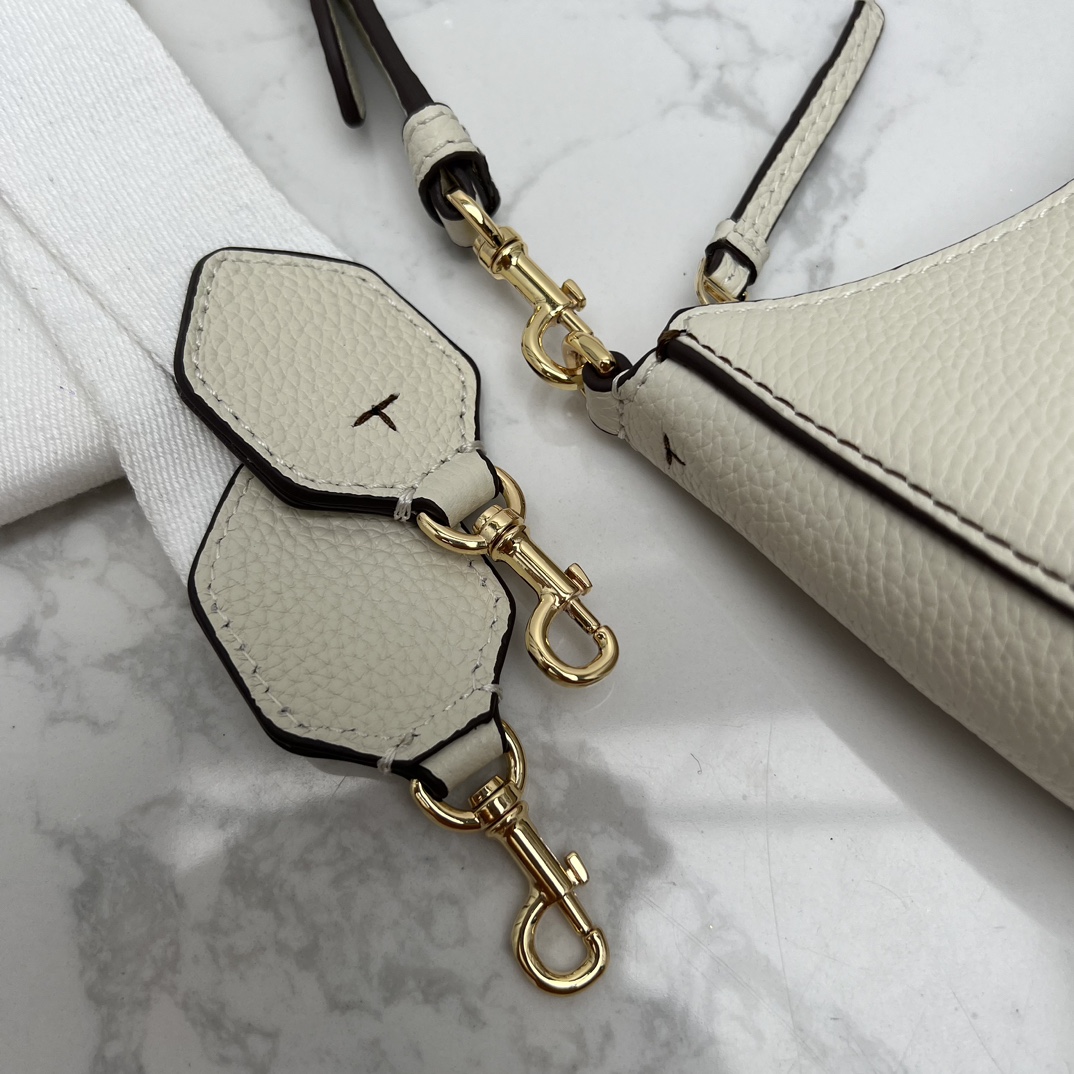 Tory Burch ～TB女包 荔枝纹头层牛皮腋下斜挎包可手提肩带背 搭配两条肩带尺寸23×12x7cm