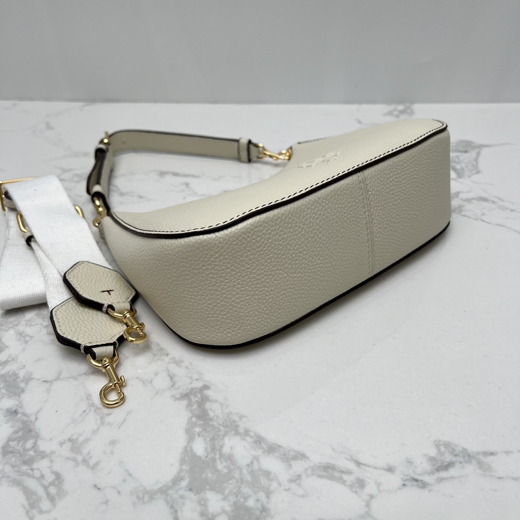 Tory Burch ～TB女包 荔枝纹头层牛皮腋下斜挎包可手提肩带背 搭配两条肩带尺寸23×12x7cm
