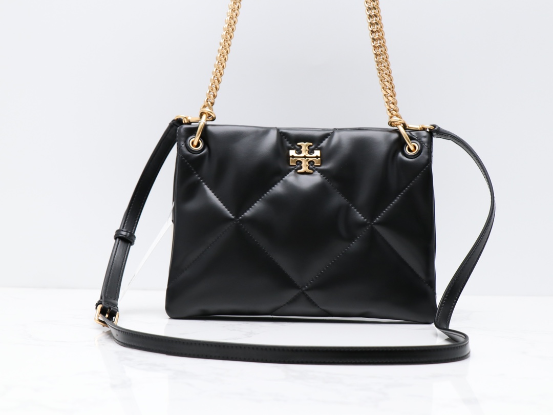 Tory Burch ～TORY BURCH 汤丽柏琦 KIRA 小号菱格纹链条肩背包女包 尺寸26.5×7.5×19