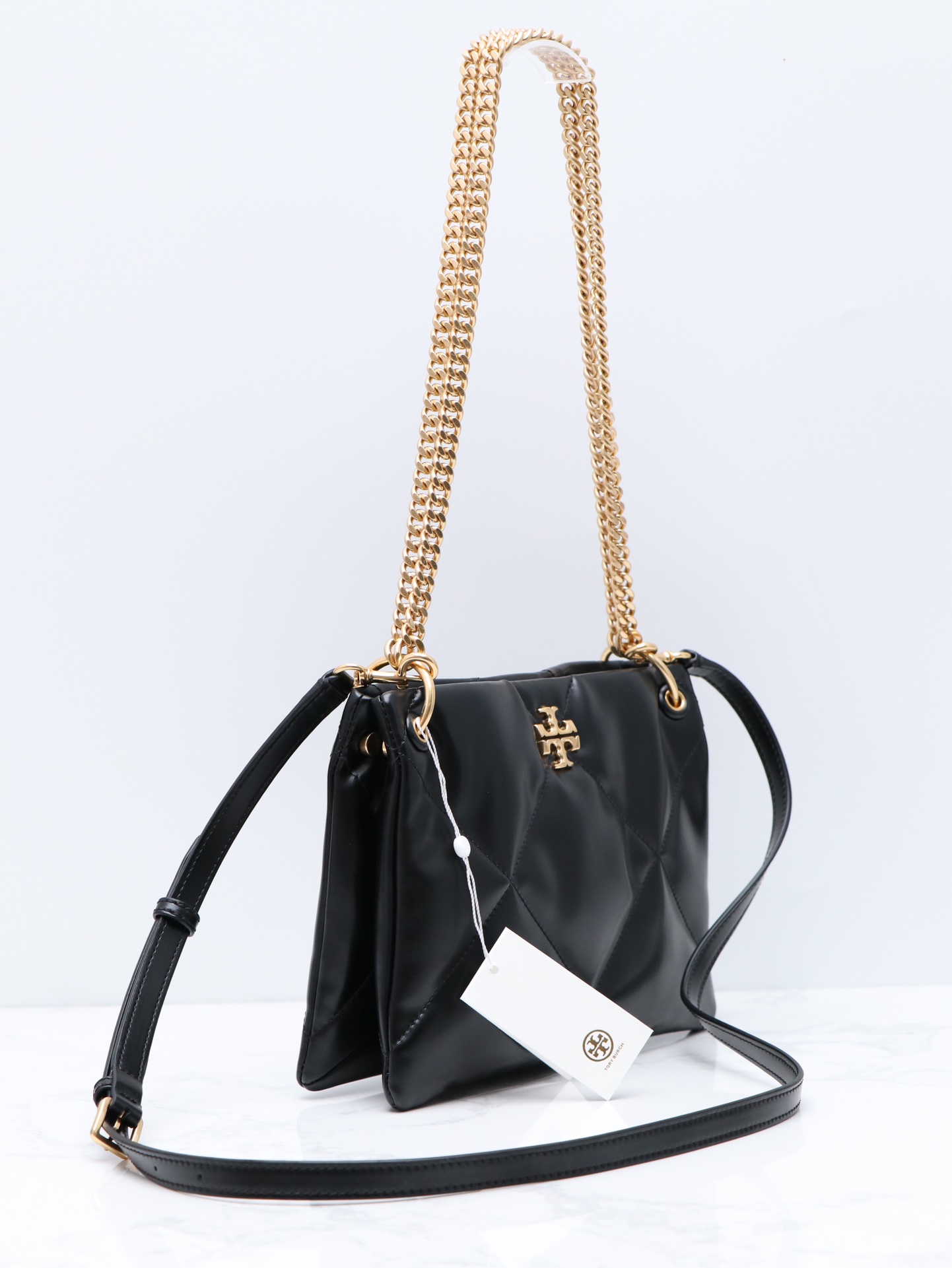 Tory Burch ～TORY BURCH 汤丽柏琦 KIRA 小号菱格纹链条肩背包女包 尺寸26.5×7.5×19