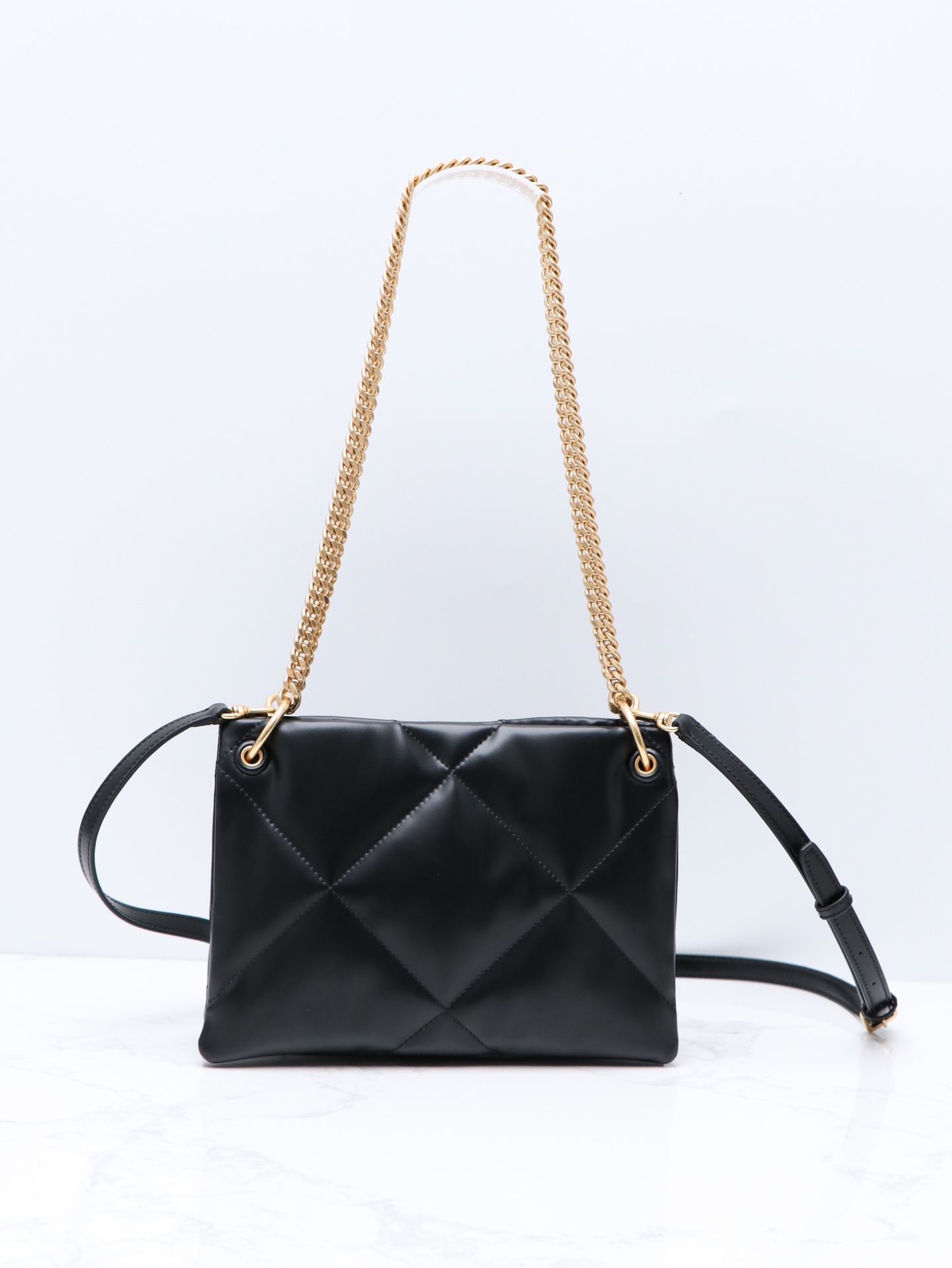 Tory Burch ～TORY BURCH 汤丽柏琦 KIRA 小号菱格纹链条肩背包女包 尺寸26.5×7.5×19