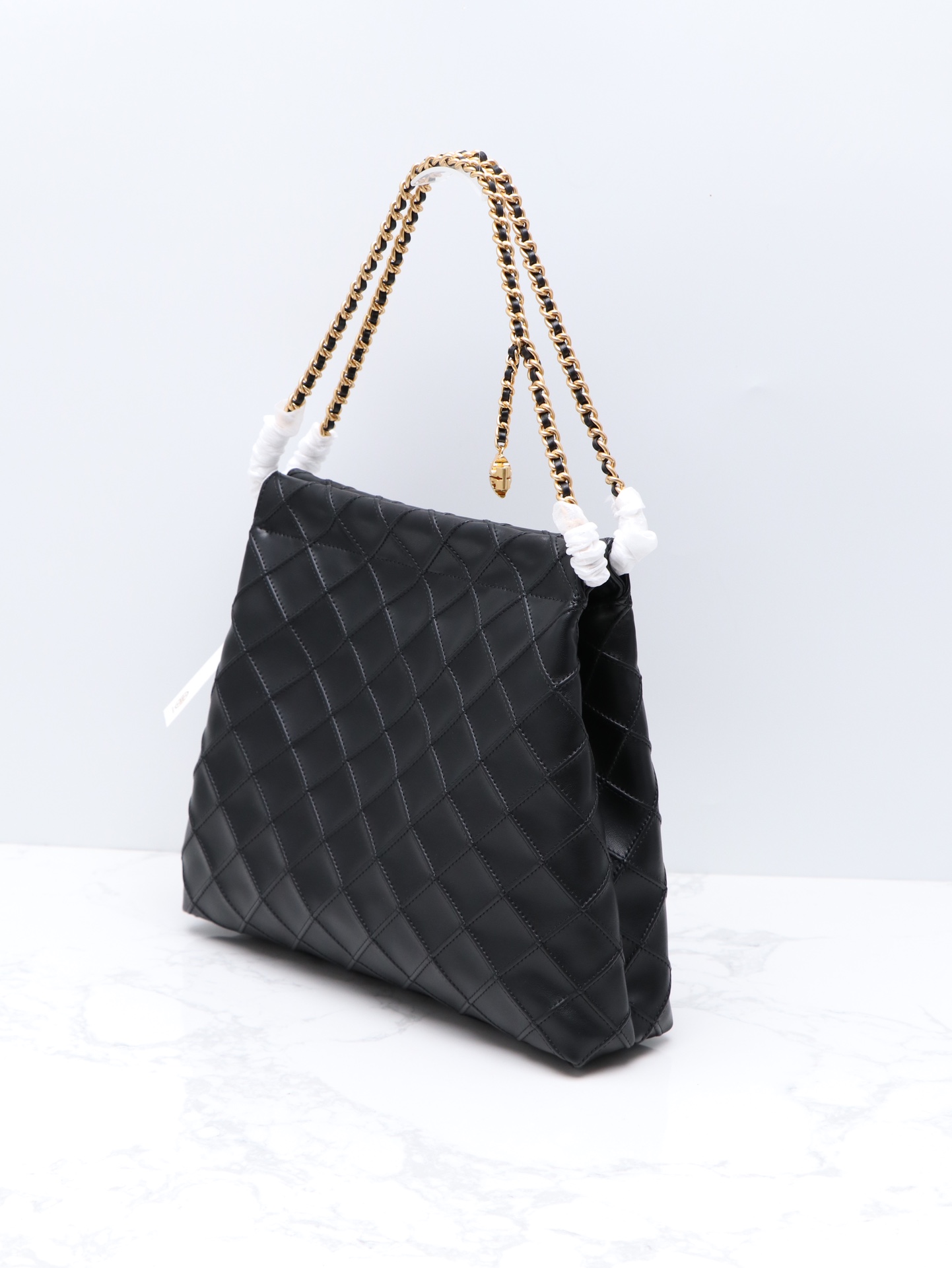 Tory Burch ～FLEMING 抽绳包 单肩垃圾袋大号 黑色 魅力隽永 Fleming 抽绳包