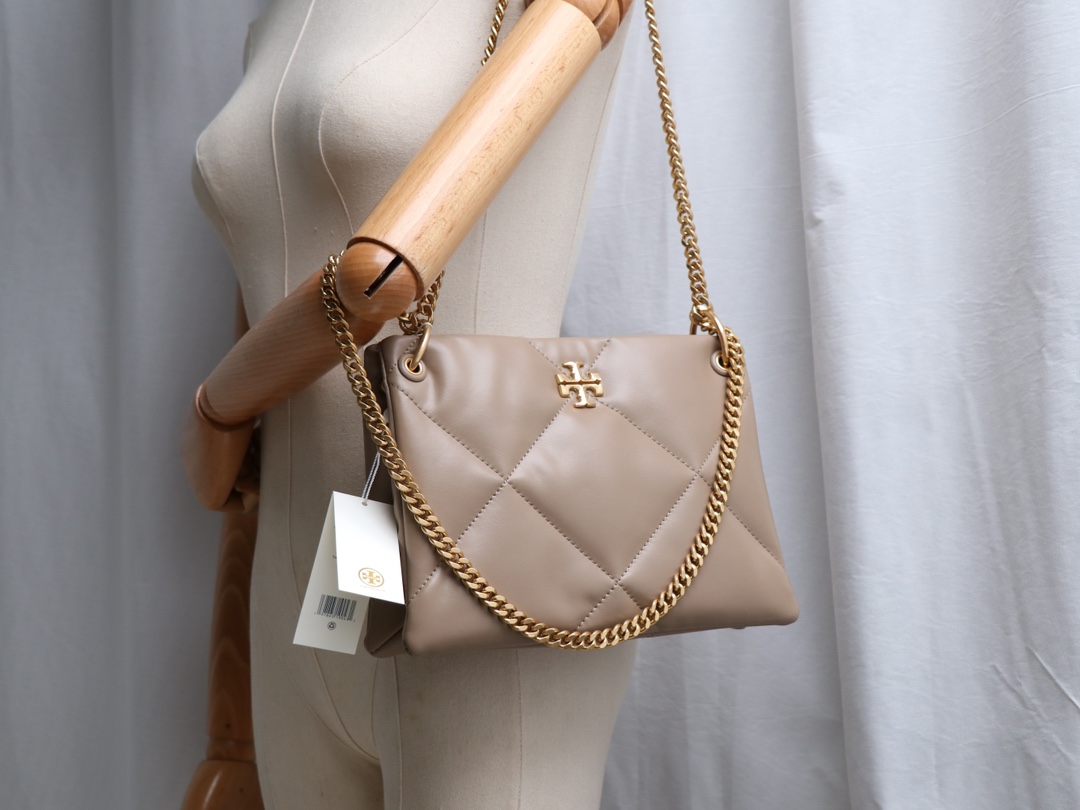 Tory Burch ～TORY BURCH 汤丽柏琦 KIRA 小号菱格纹链条肩背包女包 尺寸26.5×7.5×19