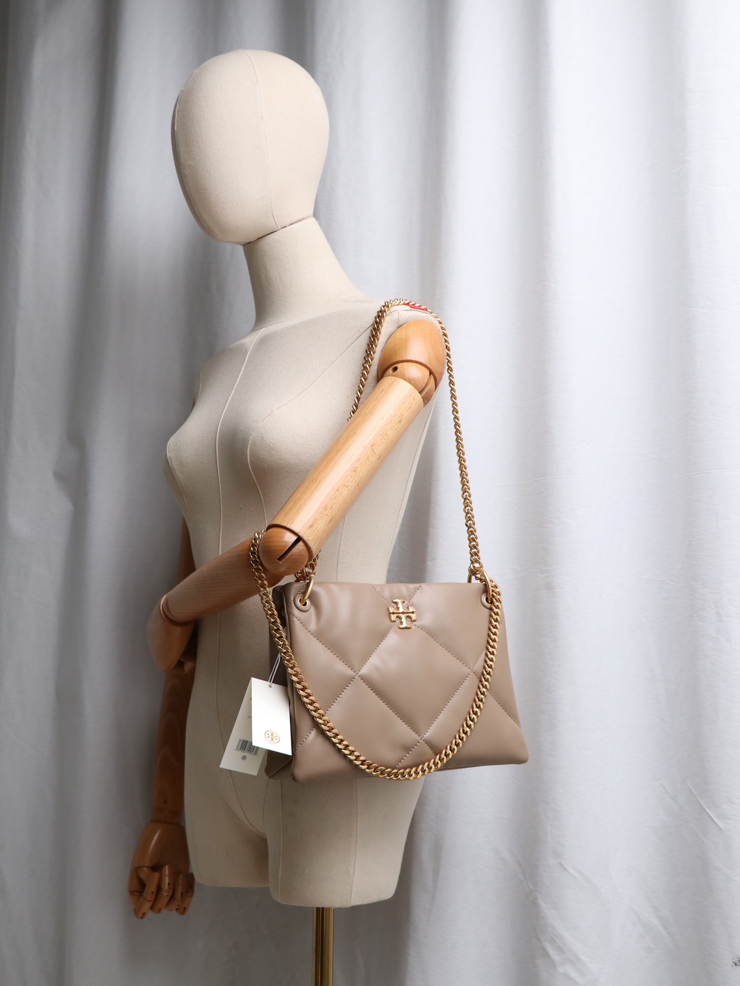 Tory Burch ～TORY BURCH 汤丽柏琦 KIRA 小号菱格纹链条肩背包女包 尺寸26.5×7.5×19