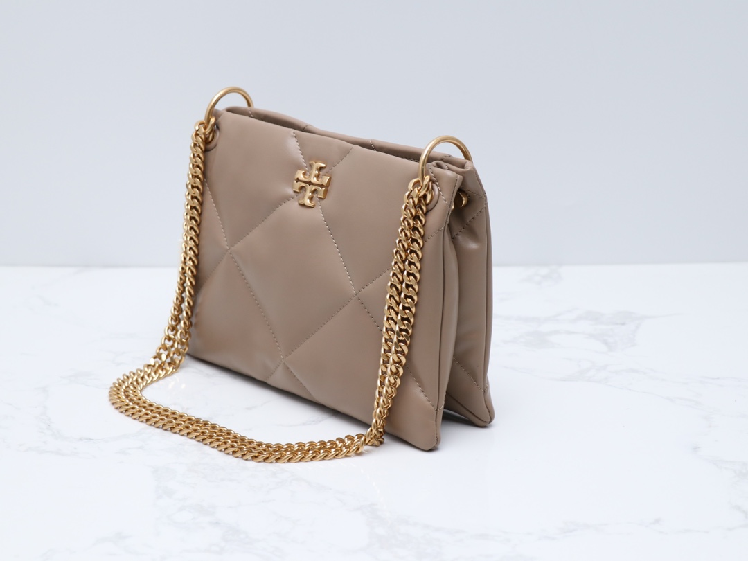 Tory Burch ～TORY BURCH 汤丽柏琦 KIRA 小号菱格纹链条肩背包女包 尺寸26.5×7.5×19