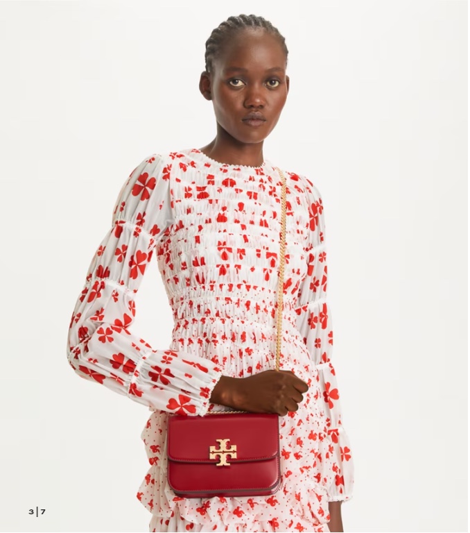 Tory Burch ～TB新款Eleanor 小号链条包 包款全新设计光滑金属饰件 尽显盒子包的简约线条