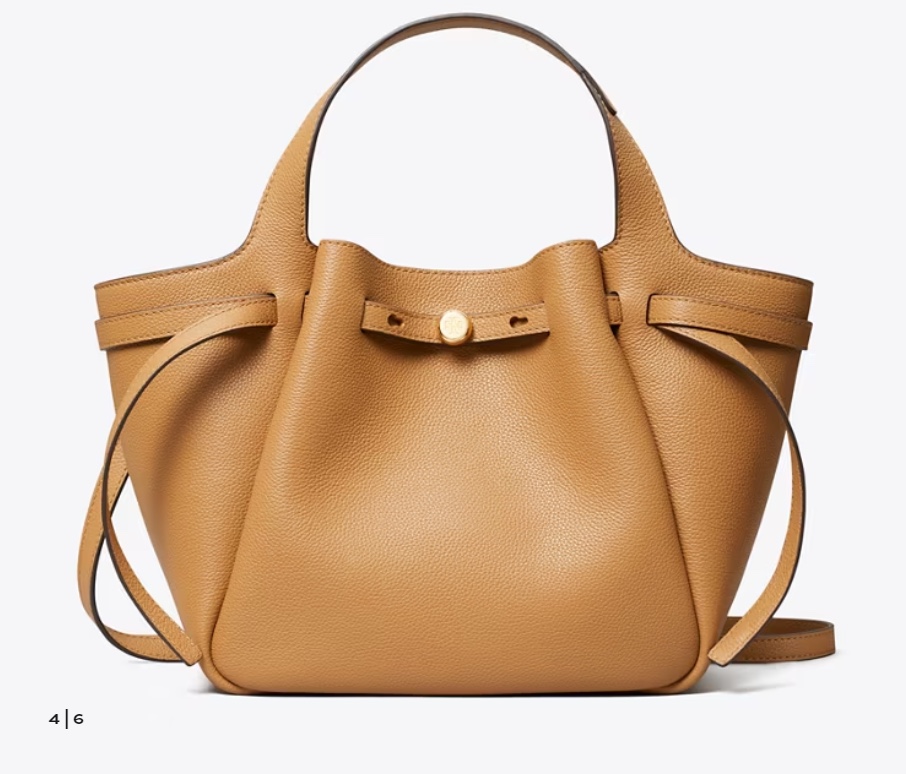 Tory Burch 最新款Tory brunch小罗米托特包采用柔软的卵石纹皮革制成 具有柔和收腰的轮廓