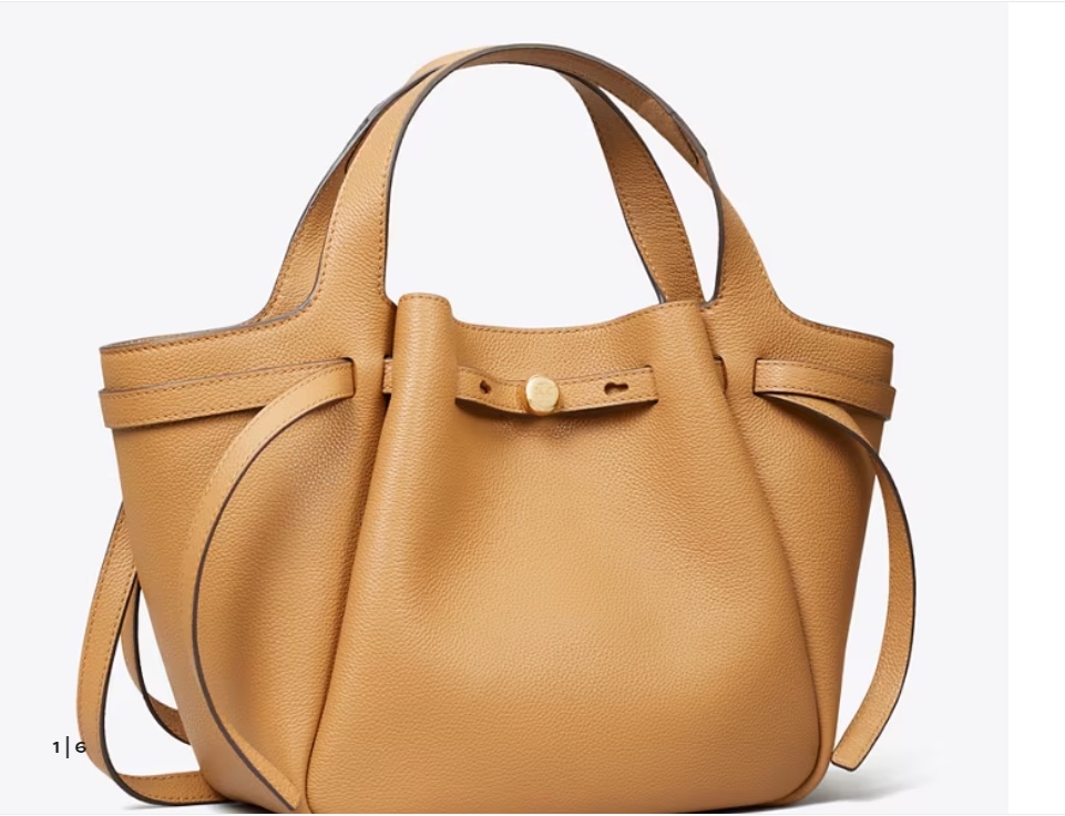 Tory Burch 最新款Tory brunch小罗米托特包采用柔软的卵石纹皮革制成 具有柔和收腰的轮廓